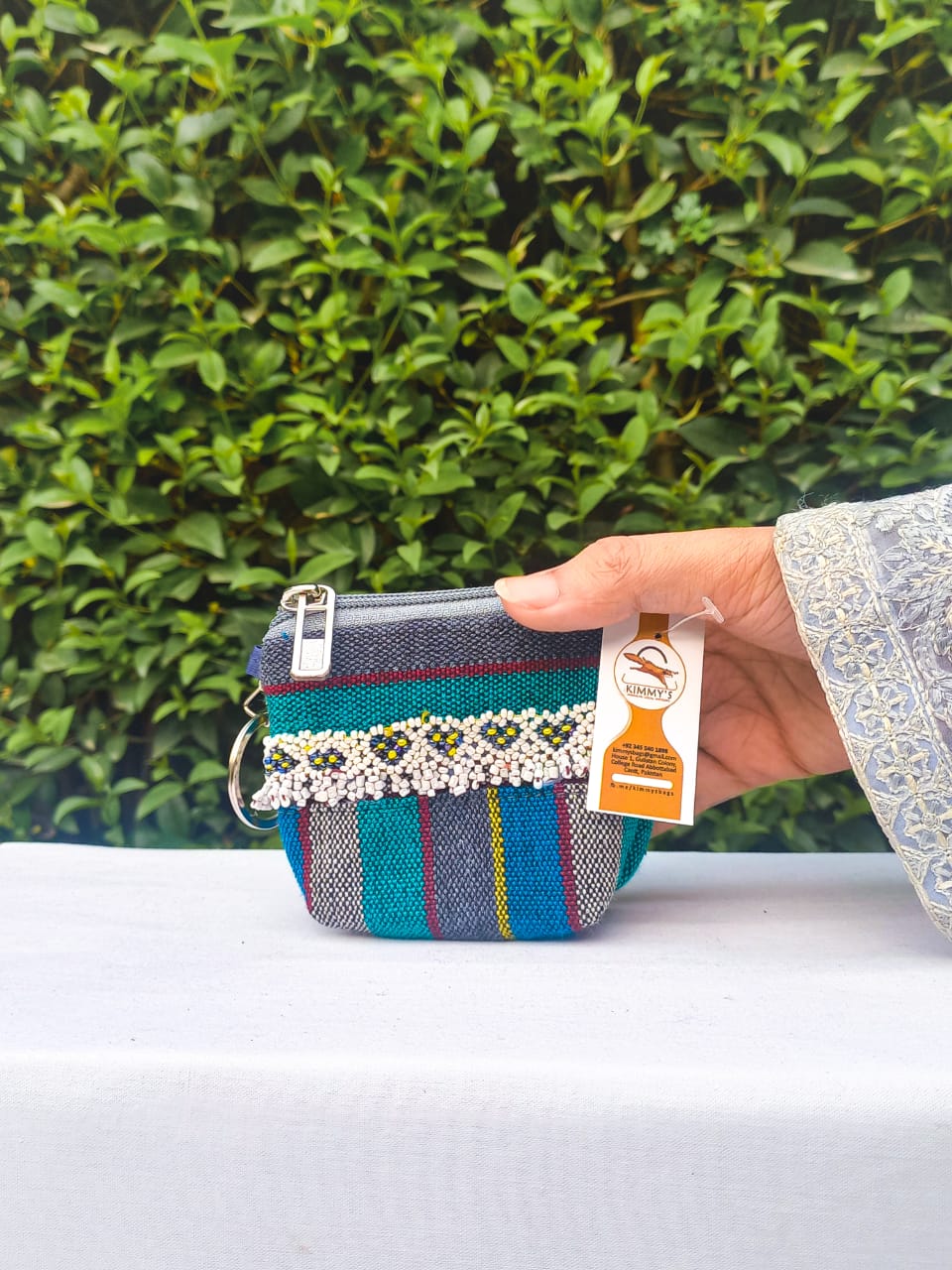 (18) Key Pouch Blue-Multicolour