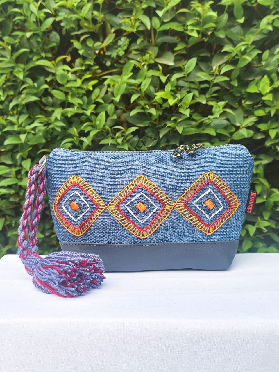 (274) Pouch Grey Faux Leather