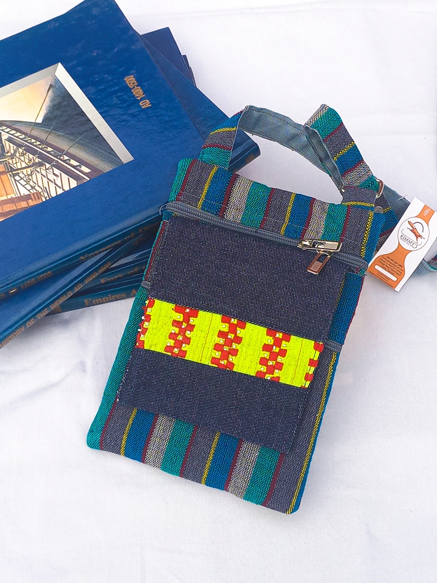 (374) Cross Bag Blue-Multicolour