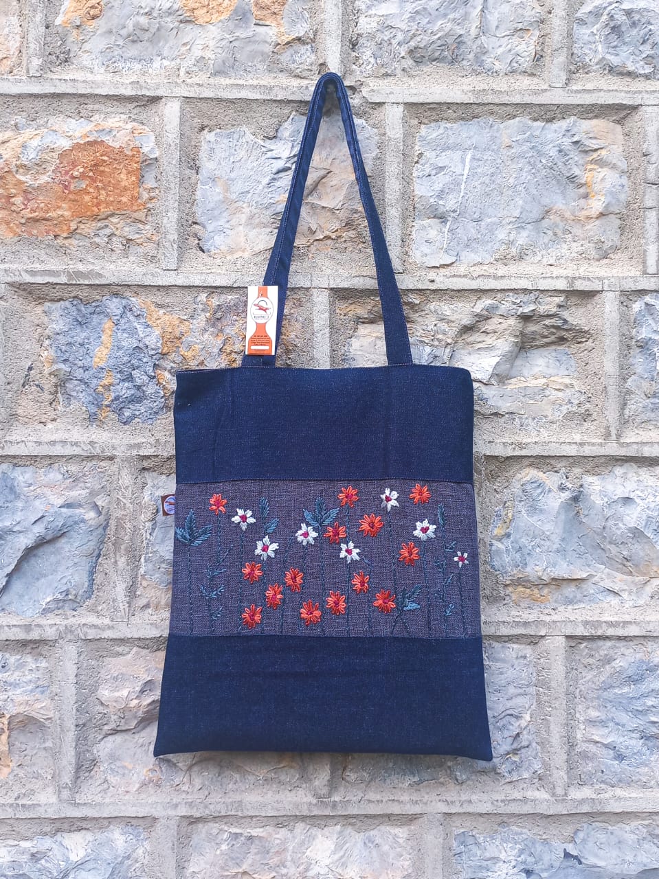 (523) Tote Bag Grey Burlap