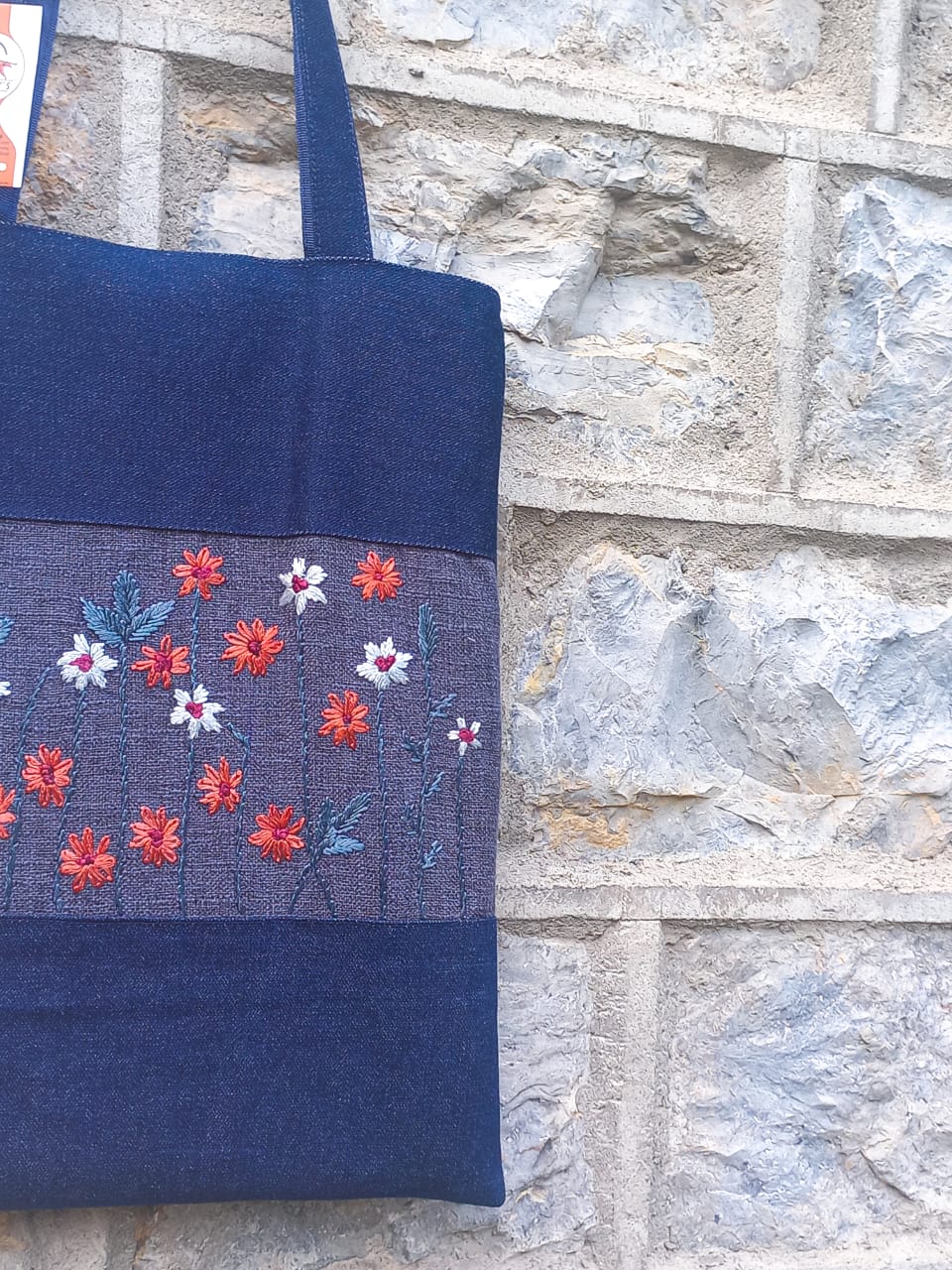 (523) Tote Bag Grey Burlap