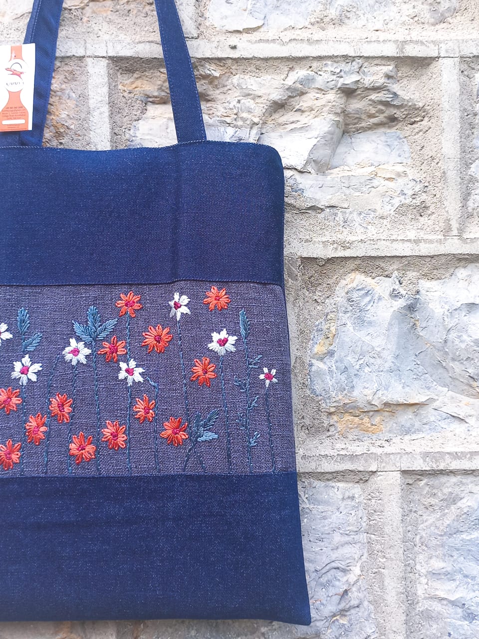 (523) Tote Bag Grey Burlap