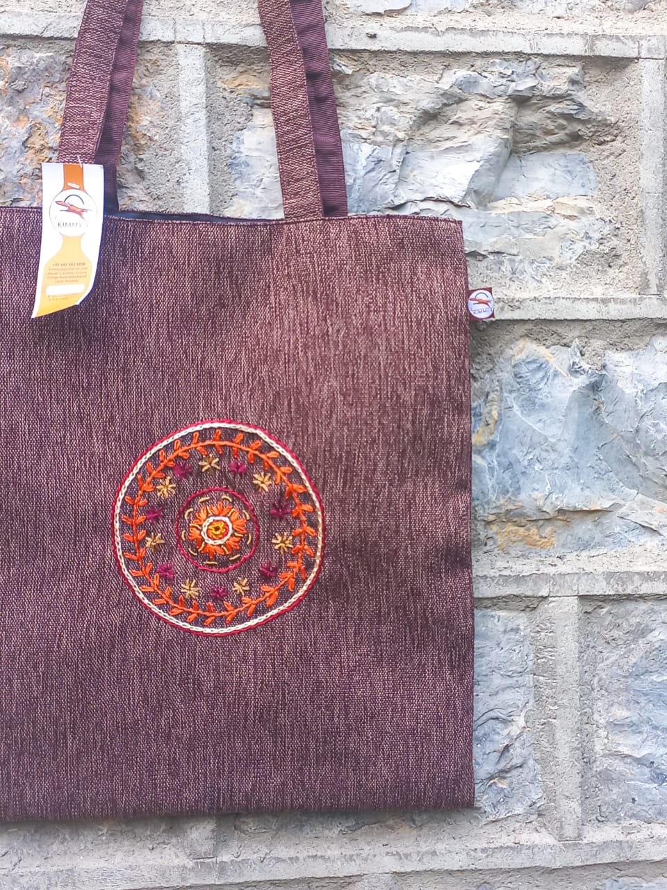 (526) Tote Bag Dark Brown Burlap