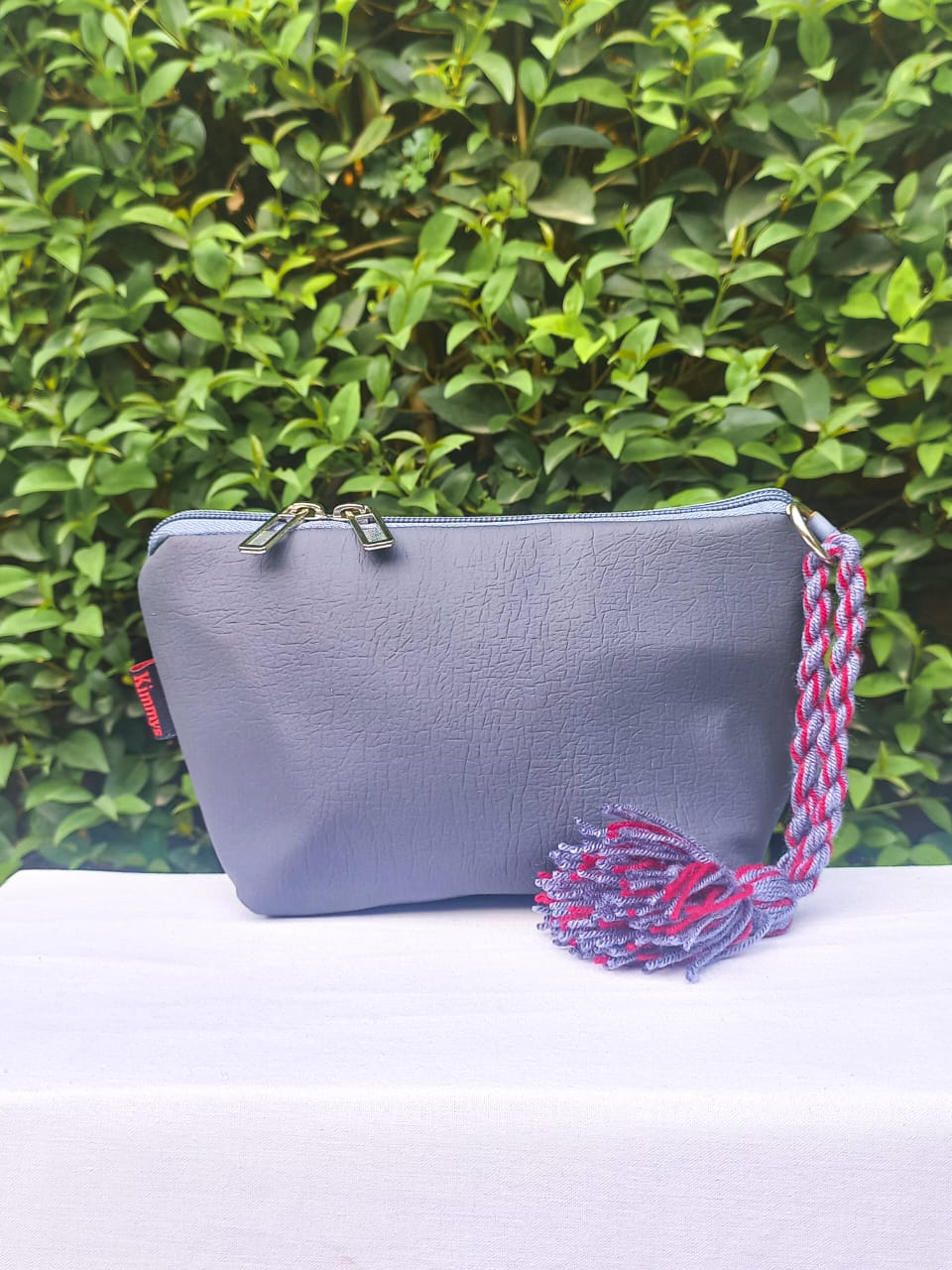 (274) Pouch Grey Faux Leather