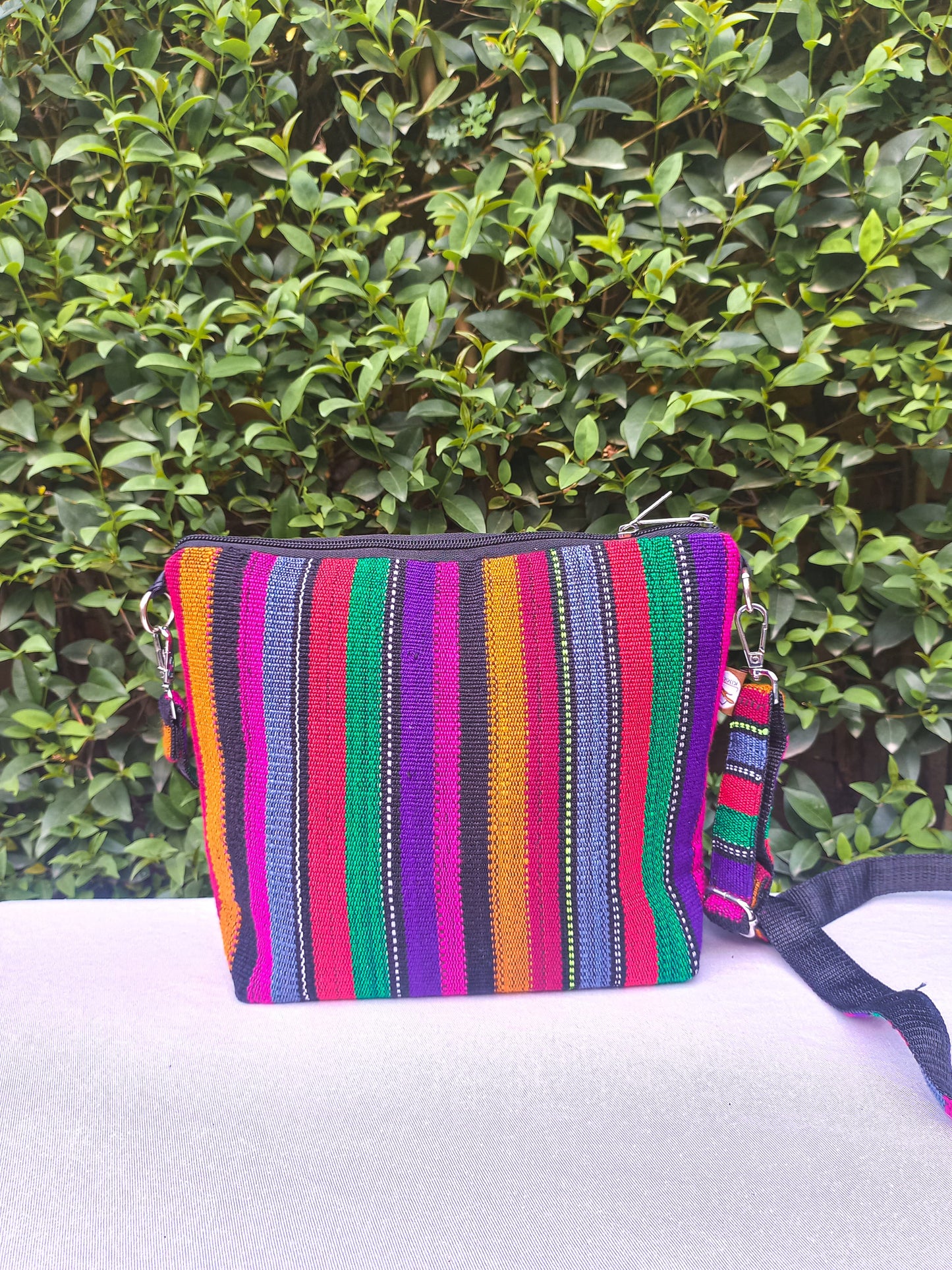 (301) Long Strap Bag Purple-Multicolour