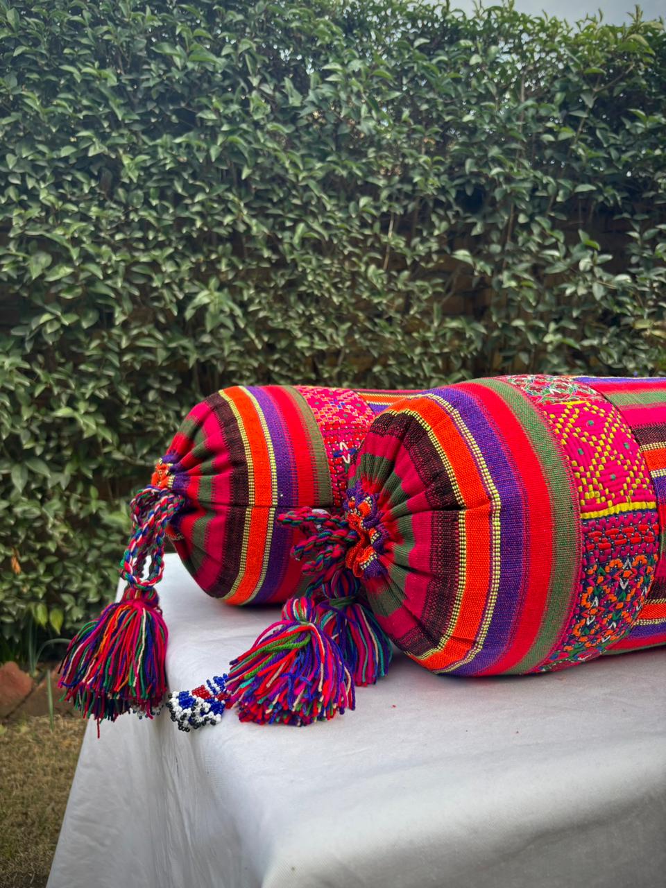 1471 Bolsters Red-Multicolour (pair with filling)