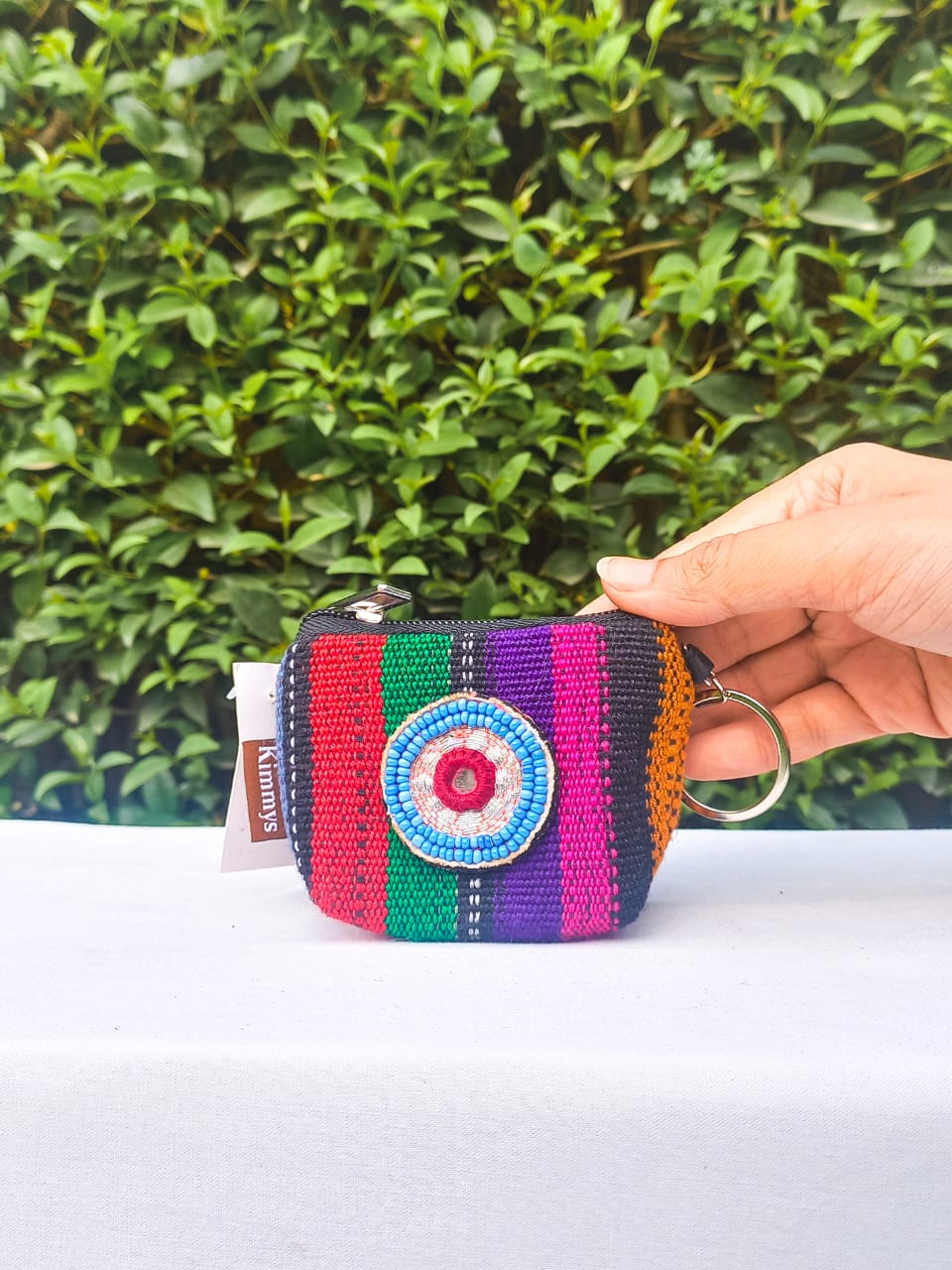 (17) Key Pouch Purple-Handwoven