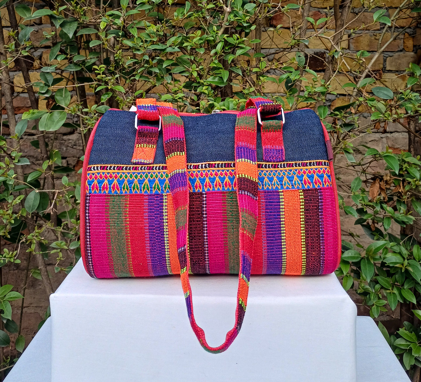 Hand Bag Red-Multicolour