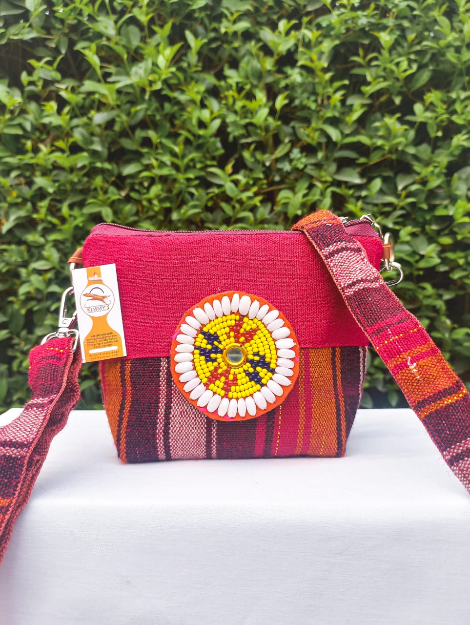 (213) Small Side Strap Bag Brown-Multicolour