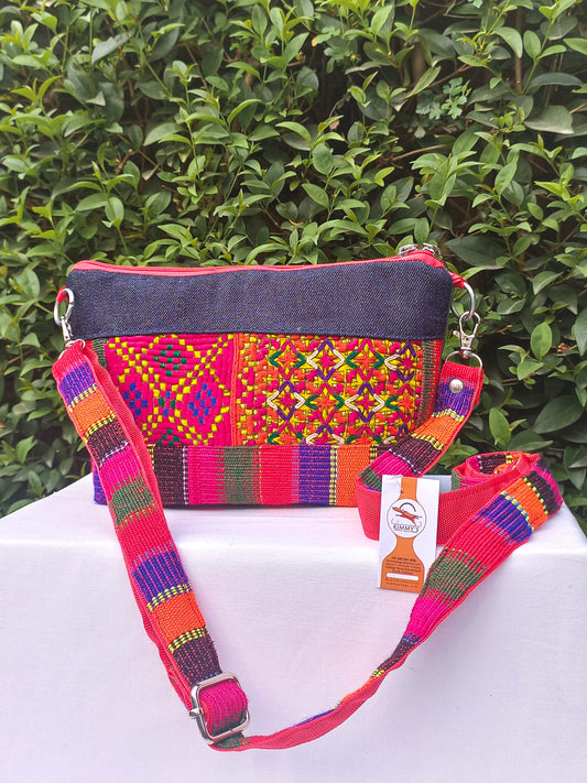 (256) Side Strap Bag Red-Multicolour