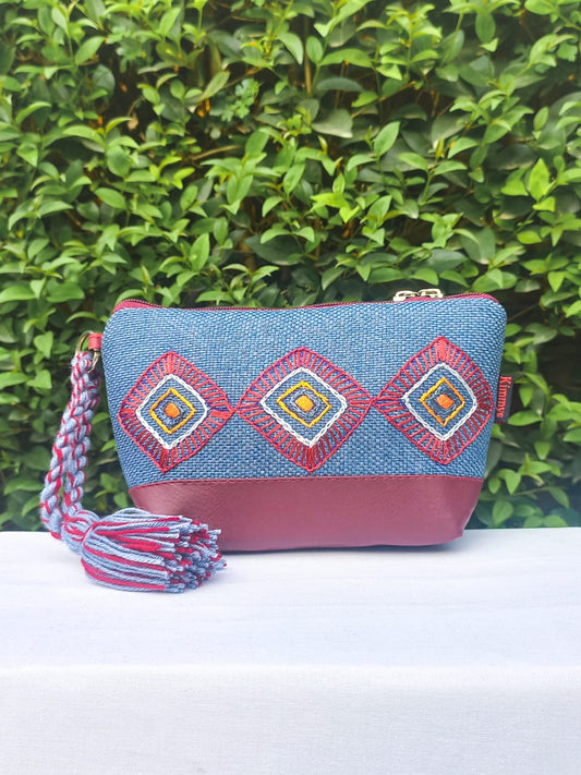 (273) Pouch Red Faux Leather