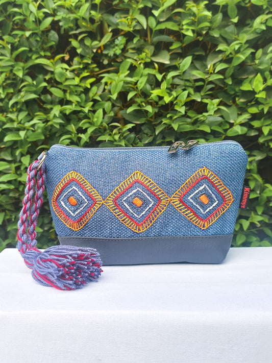 (274) Pouch Grey Faux Leather