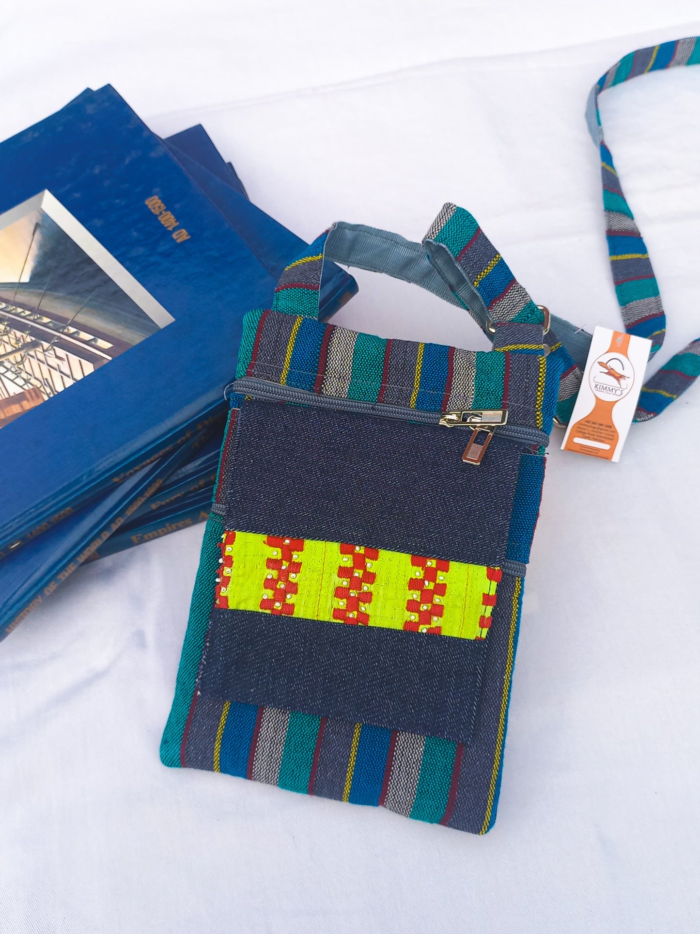 (374) Cross Bag Blue-Multicolour