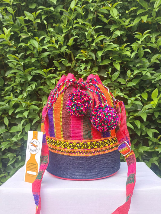 (421) Bucket Bag Red-Multicolour