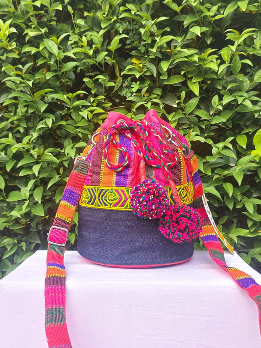 (422) Bucket Bag Red-Multicolour