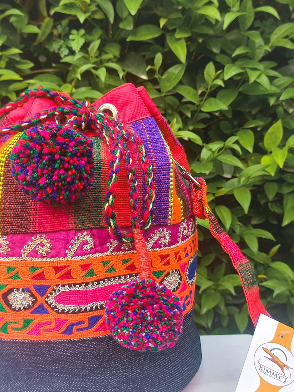(425) Bucket Bag Red-Multicolour
