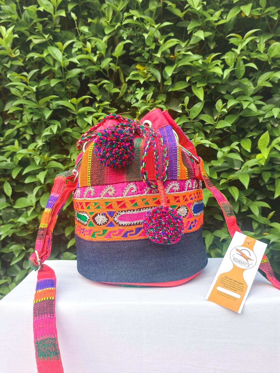 (425) Bucket Bag Red-Multicolour