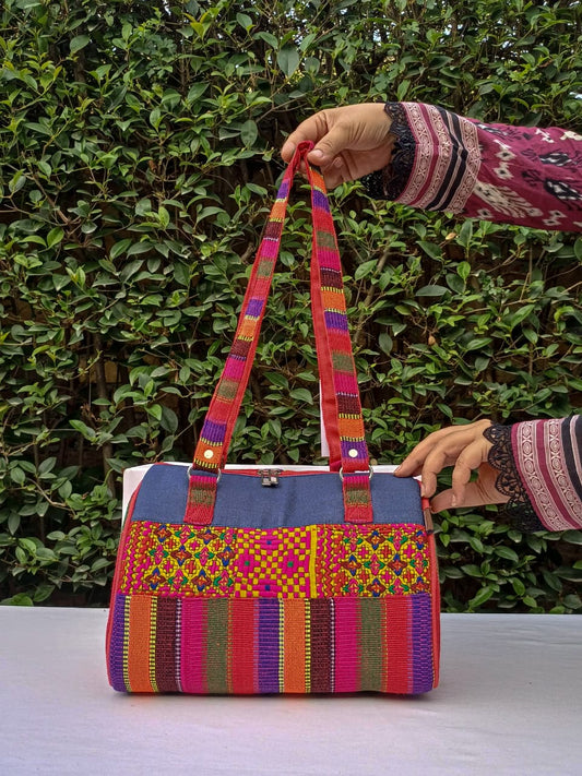 Hand Bag Red-Multicolour