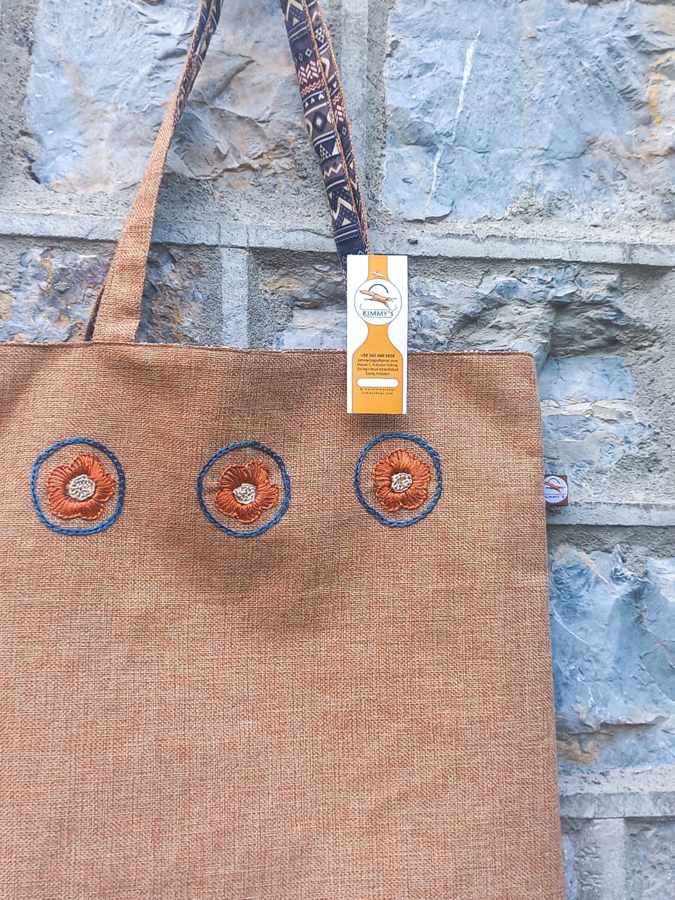 (527) Tote Bag Light Brown Burlap