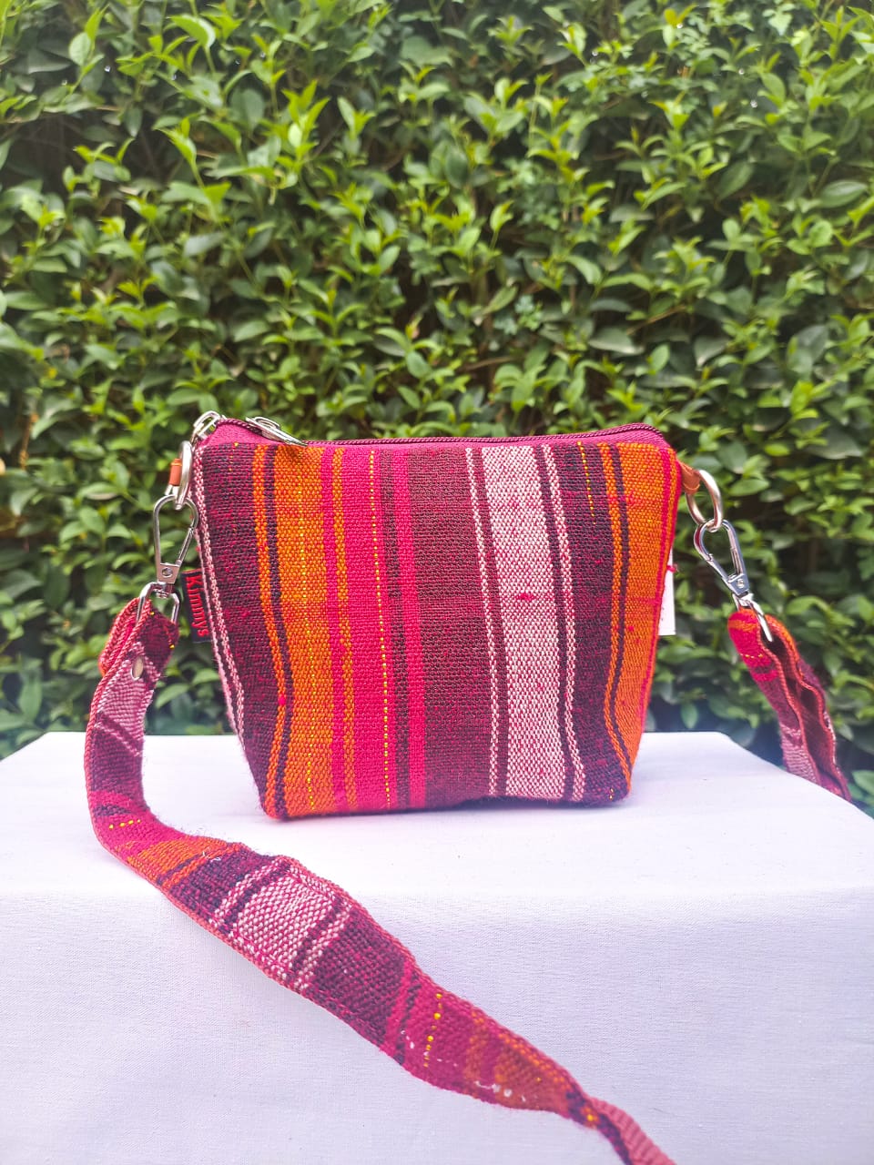 (213) Small Side Strap Bag Brown-Multicolour