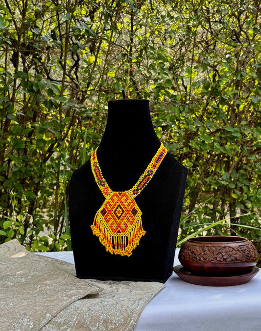 Beaded Medium Necklace Yellow-Multicolour