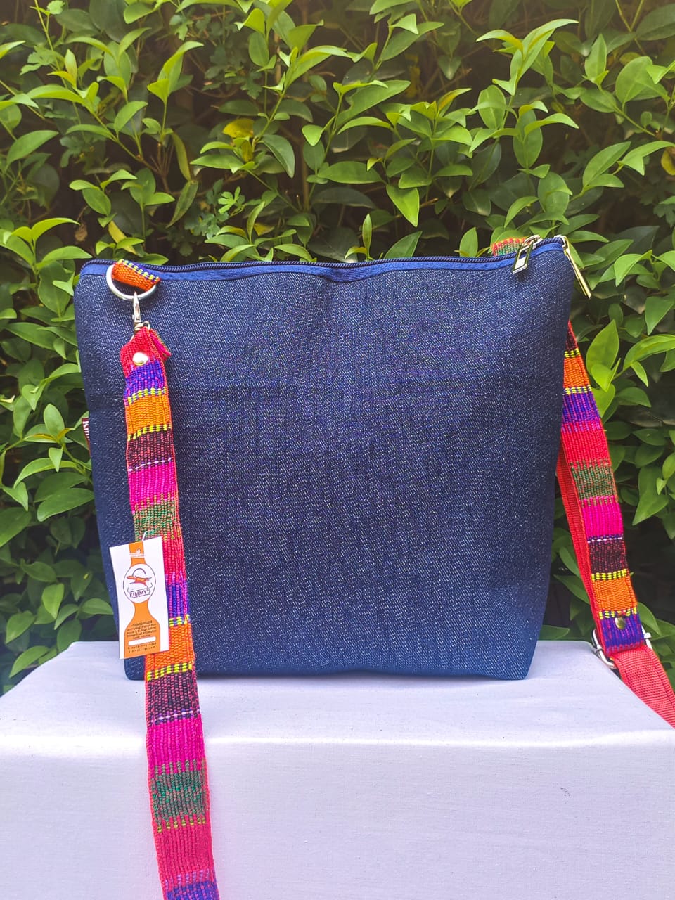 (303) Long Strap Bag Red-Multicolour