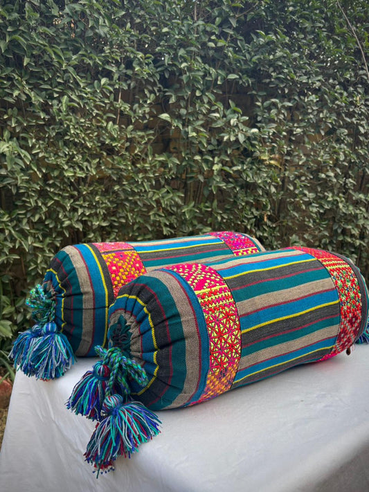 1473 Bolsters Blue-Multicolour (pair with filling)